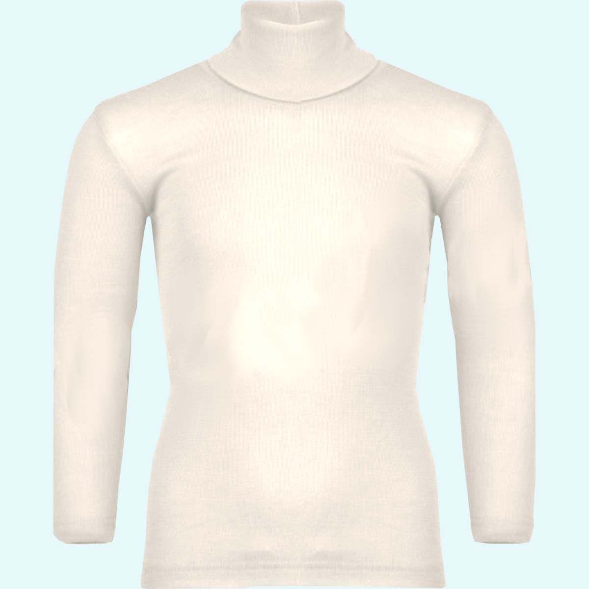 Kinder Rollkragen Pullover Wolle Seide langarm natur - einfach toll