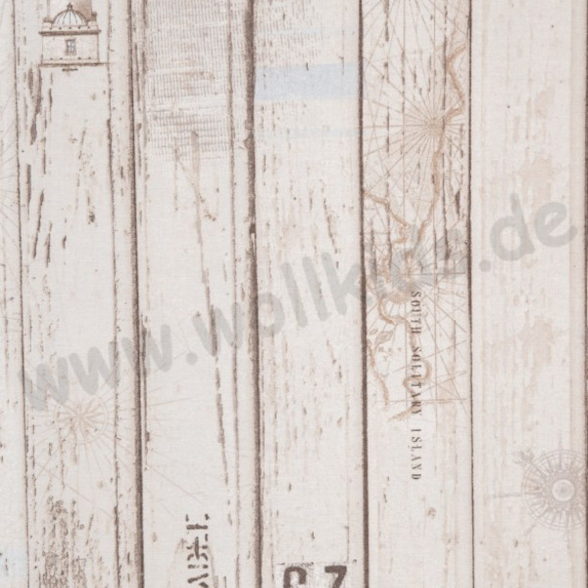 Swafing Holzbretter Baumwolle - Webware - tolle Qualität - beige - Holzplanken
