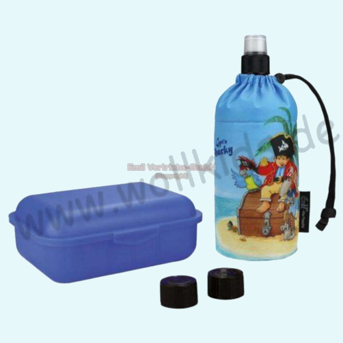 Emil Kinder Schulstart Starter-Set mit Brotdose + Trinklasche  Emil - Kindergarten & Schulstart Starter-Set für Kinder - Brotdose, Trinkflasche mit Trinkcap & Ersatzverschlüsse