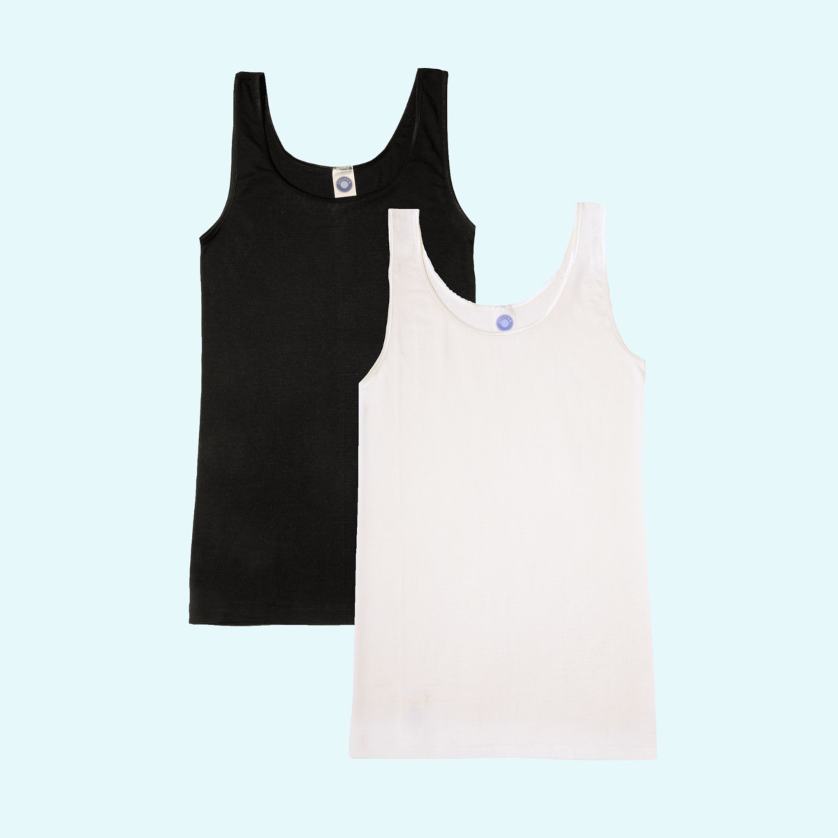 Damen Top Wolle Seide natur schwarz GOTS - schmeichelnd weich