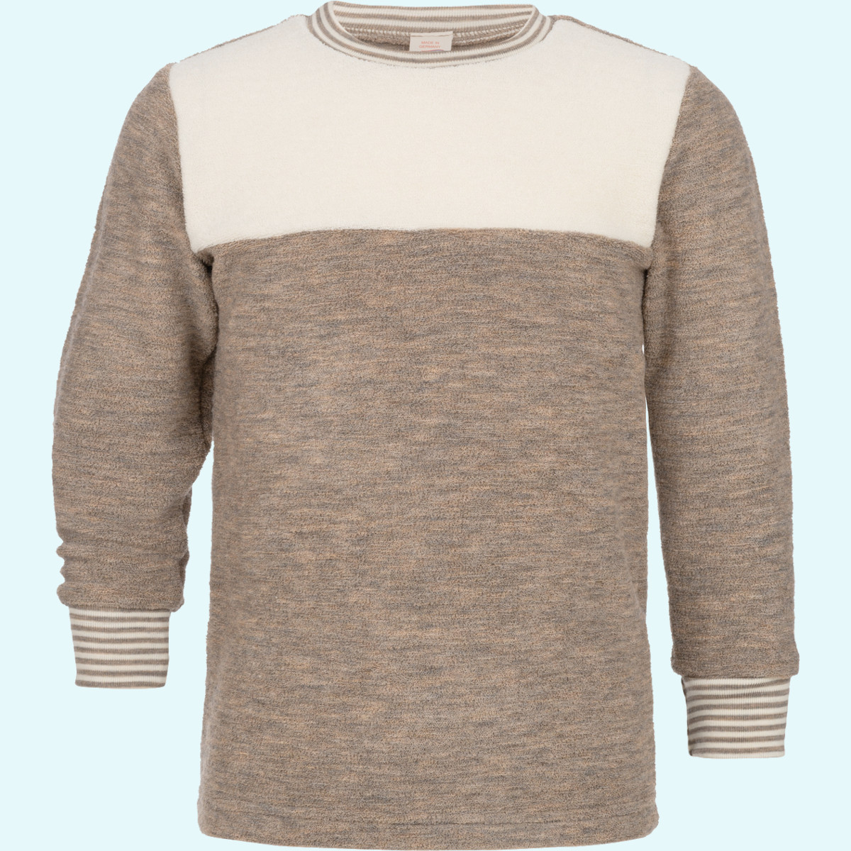 Warmer Schlafanzug für Kinder im Winter Kinder Schlafanzug Pulli Wollfrottee walnuss IVN BEST