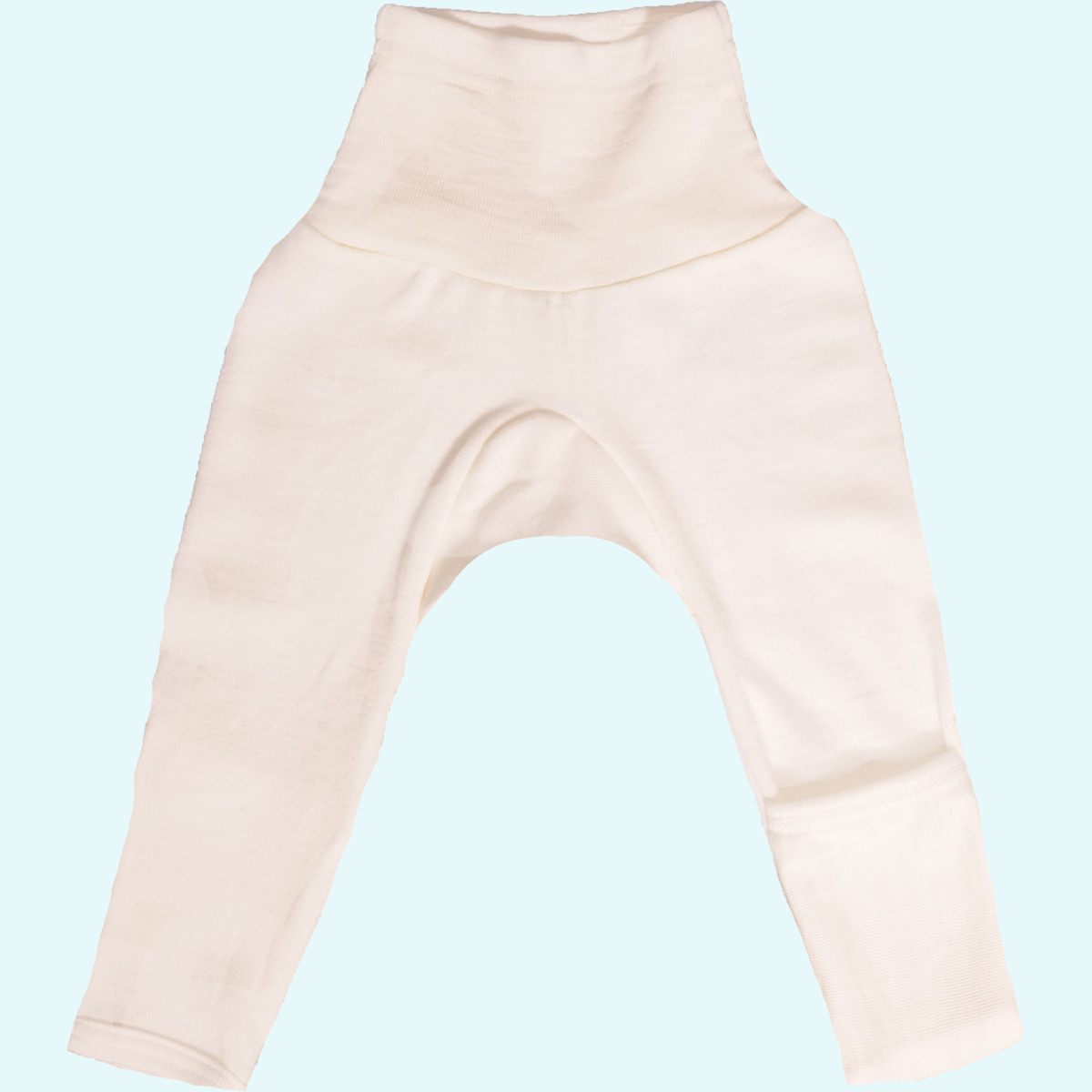 Babyhose Wolle Seide mit Beinumschlag natur GOTS - weich und zauberhaft