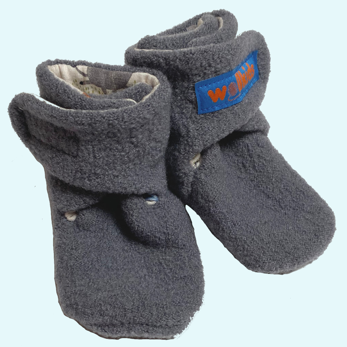 Warme Wollkids Babystiefel Klettstiefel aus 100% Wollwalk mit Baumwollfutter für Babys