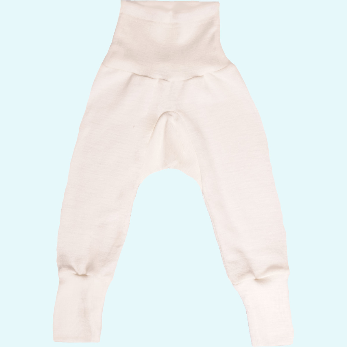 Babyhose Wolle Seide mit Nabelbund natur GOTS - klassisch gut