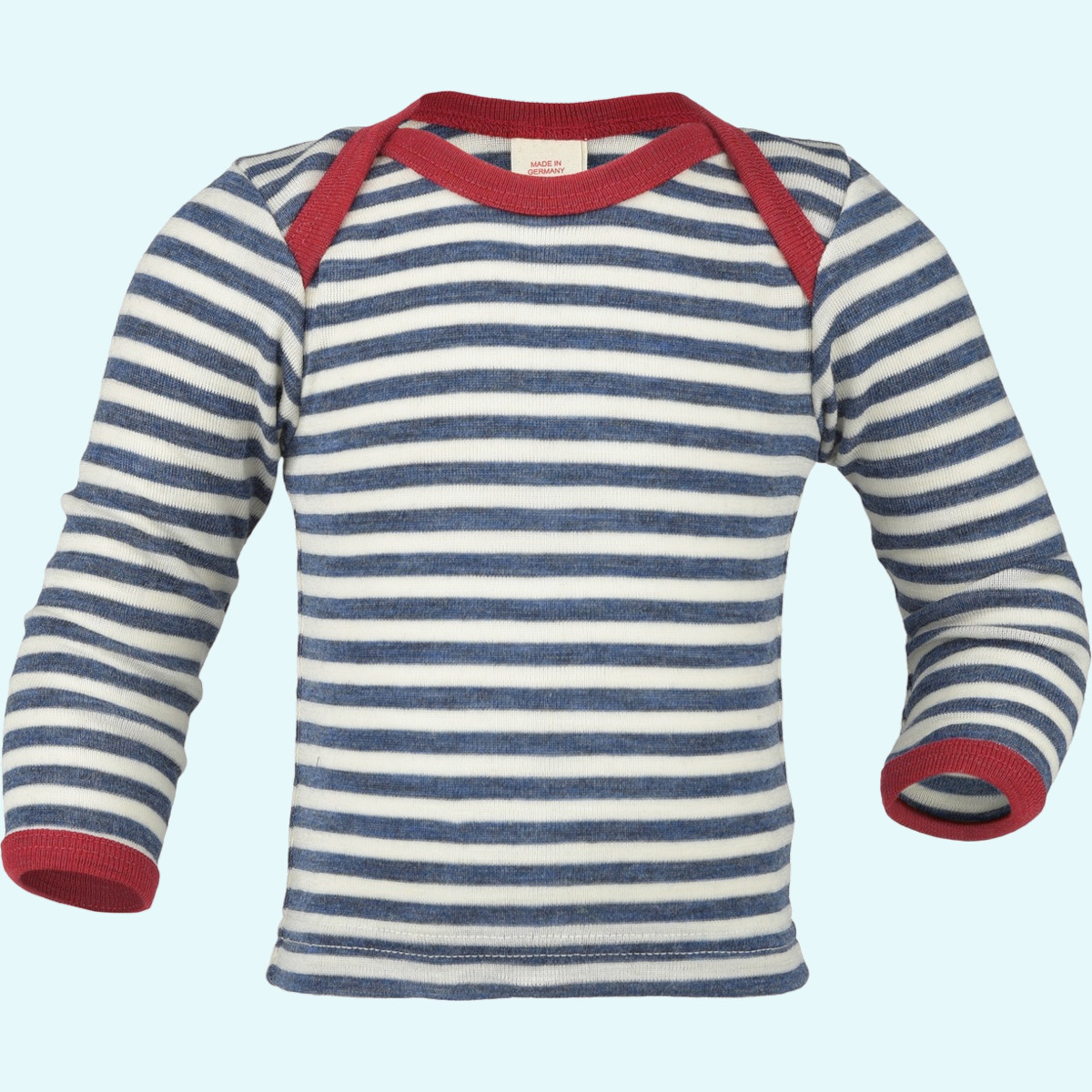 Baby Schlupfhemd Schurwolle farbig geringelt IVN BEST