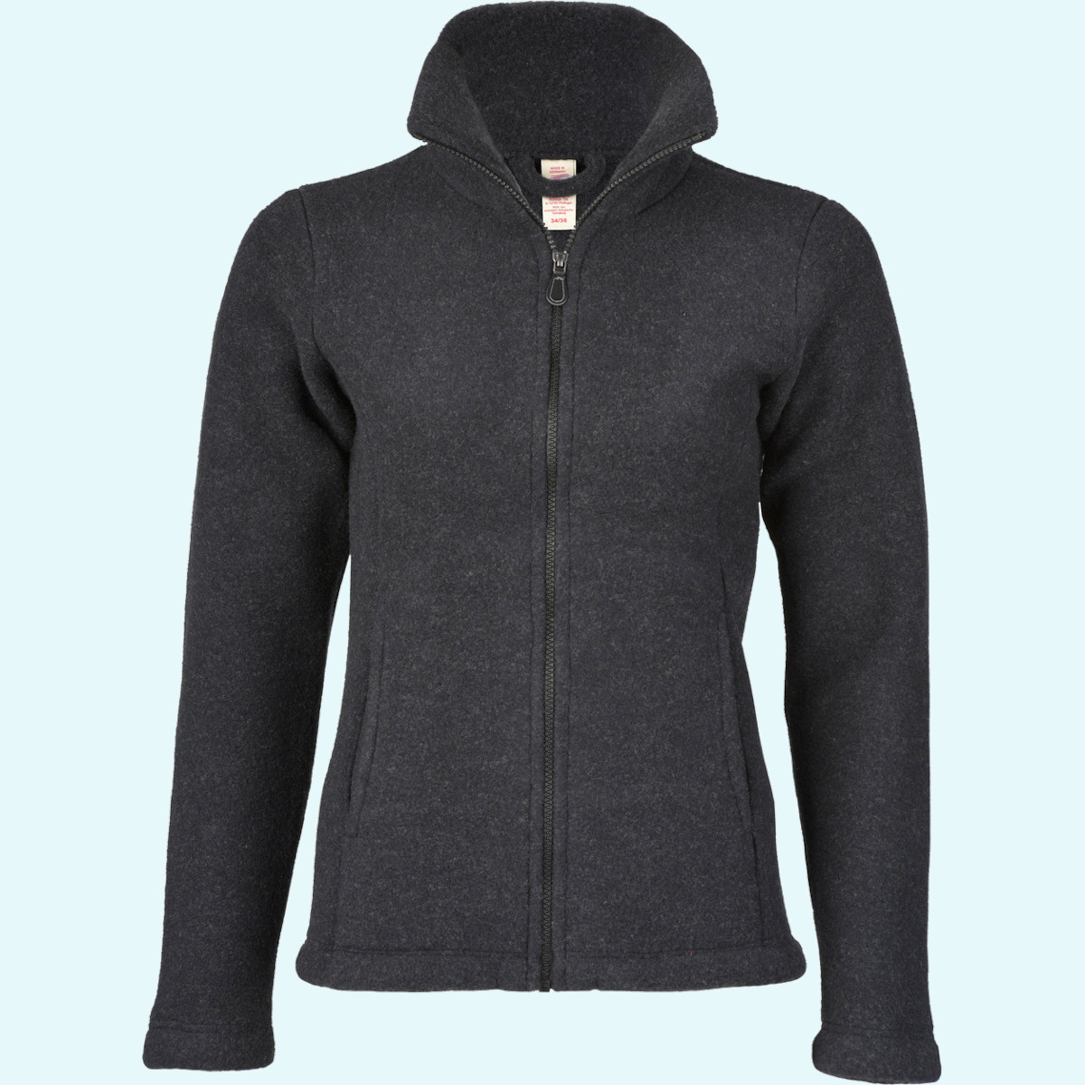 Wollfleecejacke für Damen Damen Jacke Wollfleece schwarz GOTS