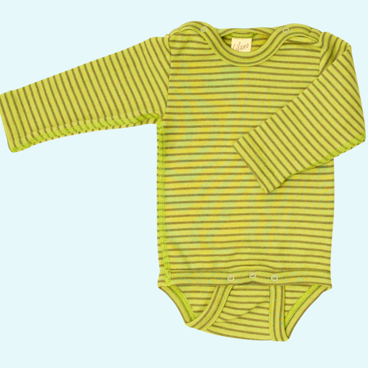 Langarm Baby Body aus Wolle/Seide von Lilano - GOTS