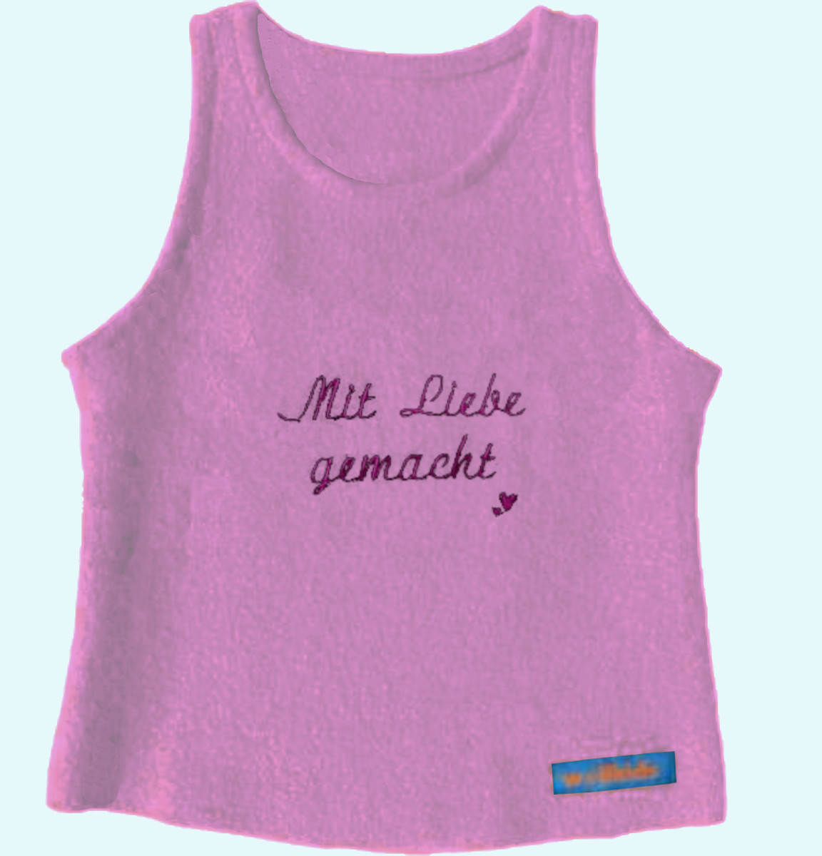 Wollkids Mädchen Winter Wollwalk Weste ohne Reißverschluss in rosa Wollkids Baby & Kinder Winter Pullunder Weste aus Wollwalk für Mädchen ohne Reißverschluss rosa mit Schriftzug