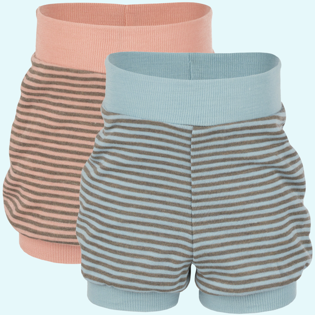 Baby Spielhöschen Wolle Seide farbig geringelt GOTS