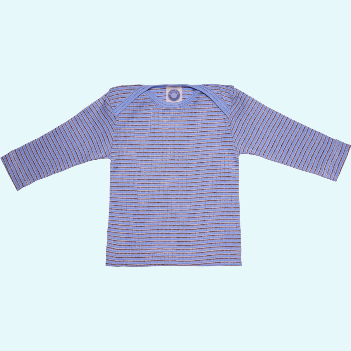 Baby Schlupfhemd langarm aus Wolle-Seide-Baumwolle - Cosilana Langarm Schlupfhemd für Babys aus Wolle-Seide-Baumwolle von Cosilana - geringelt