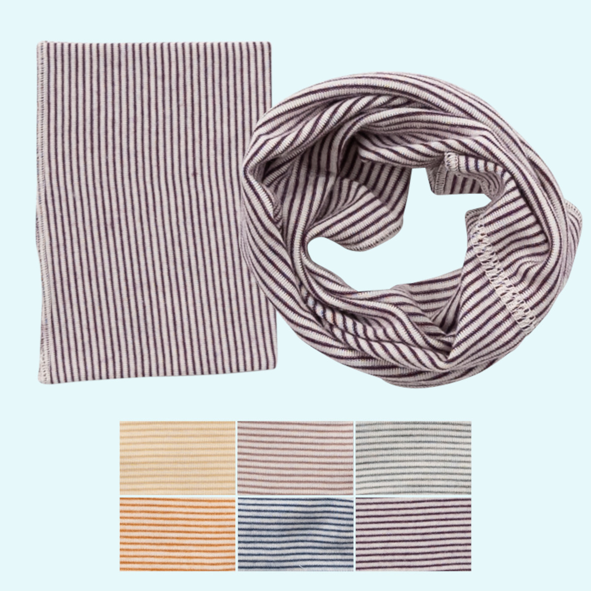 Schlauchschal aus Wolle Seide für Kinder und Erwachsene Schal Loop Schlauchschal Wolle Seide farbig geringelt GOTS