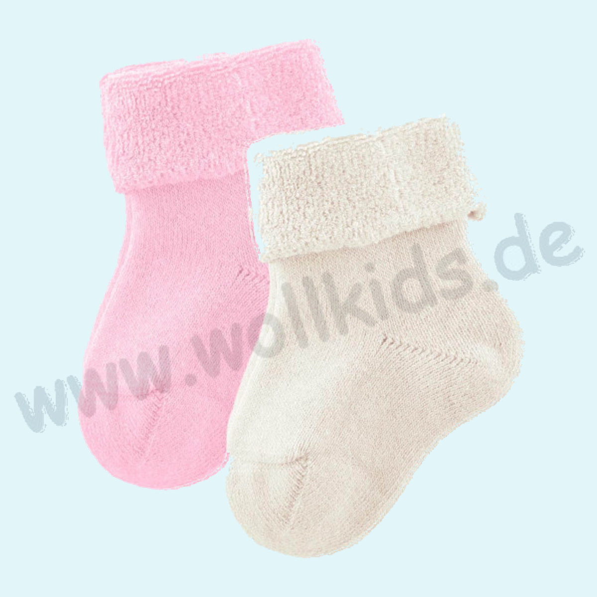 Baby Frottee Socken aus 100% BIO Baumwolle - Living Crafts Baby Plüsch-Socken aus reinem BIO Baumwolle Frottee von Living Crafts