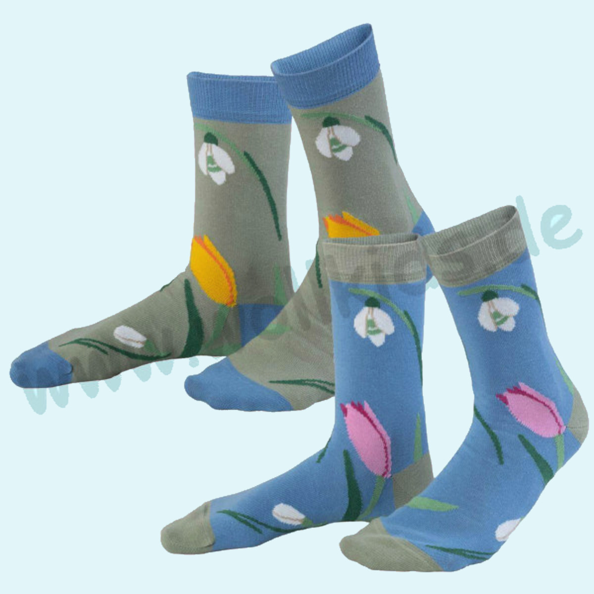 Süße Damen Socken aus 100% BIO Baumwolle im 2er Pack - Living Crafts Bunte Socken für Damen aus 100% BIO Baumwolle von Livingcrafts - 2er Pack