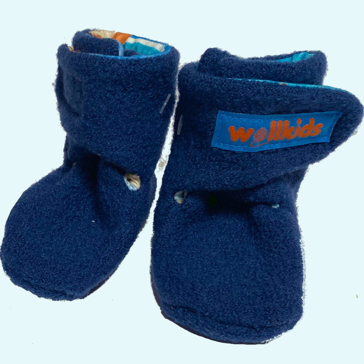 Warme Wollkids Babystiefel Klettstiefel aus 100% Wollwalk mit Baumwollfutter für Babys