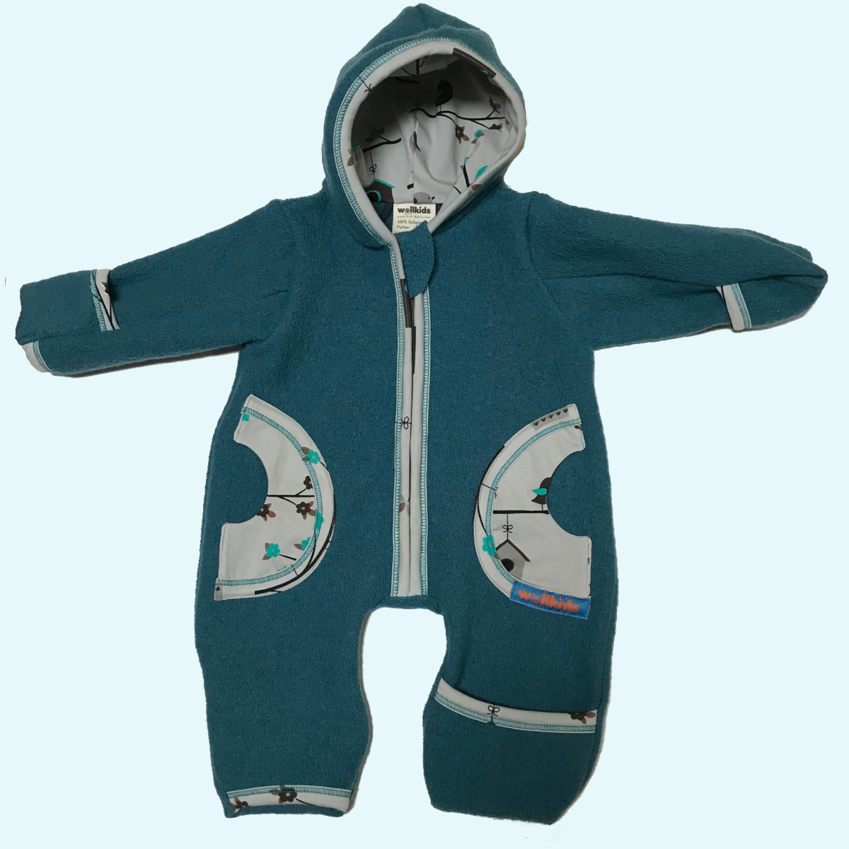 Wollkids Baby & Kinder Winter Walkoverall gefüttert, mitwachsend & mit Reißverschluss