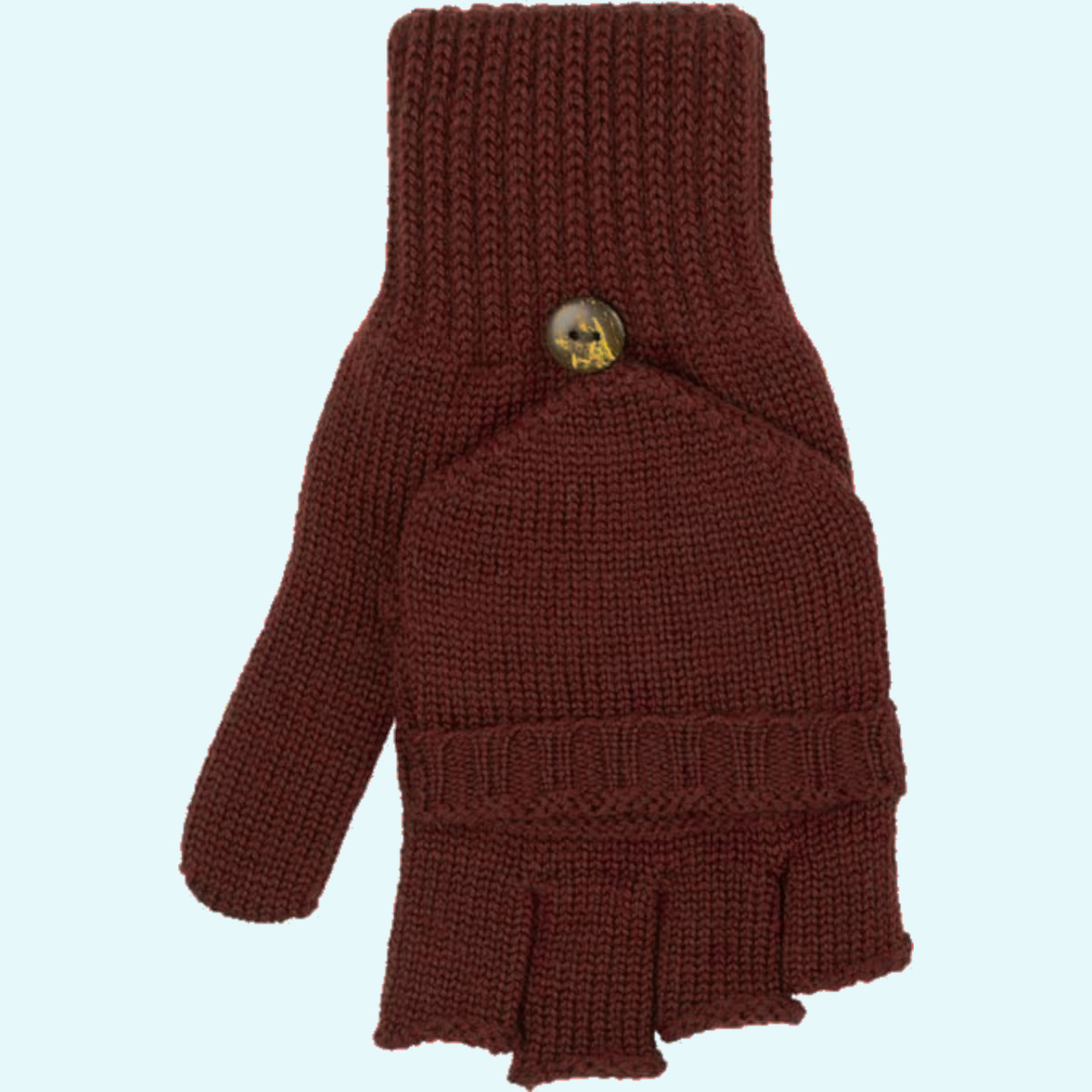 Warme Reiff Strickhandschuhe ohne Finger mit Klappe 100% Schafwolle Warme Winter Wollhandschuhe Fäustlinge mit Klappe ohne Finger aus 100% Schafwolle/Merinowolle für Damen & Herren