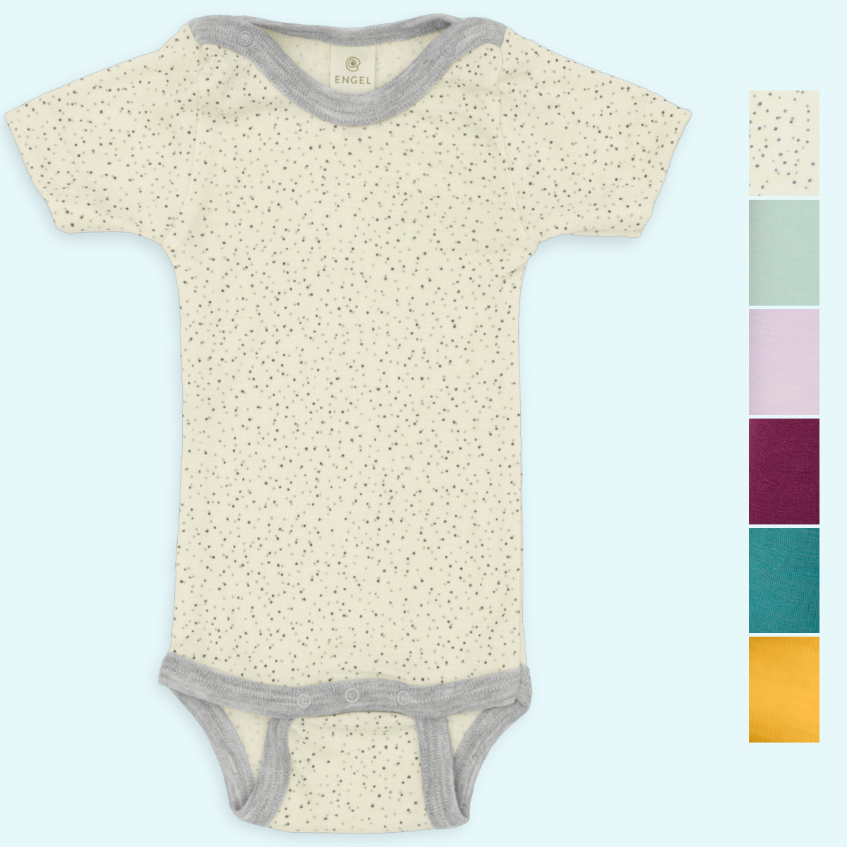 Baby Body kurzarm Wolle Seide farbig uni GOTS