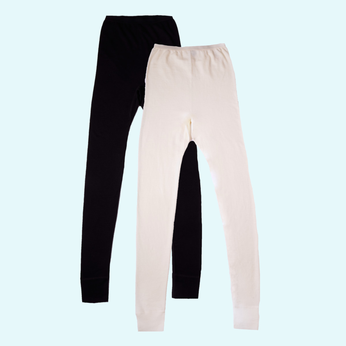 Damen Leggings Wolle Seide natur schwarz GOTS - unvergleichlich zart