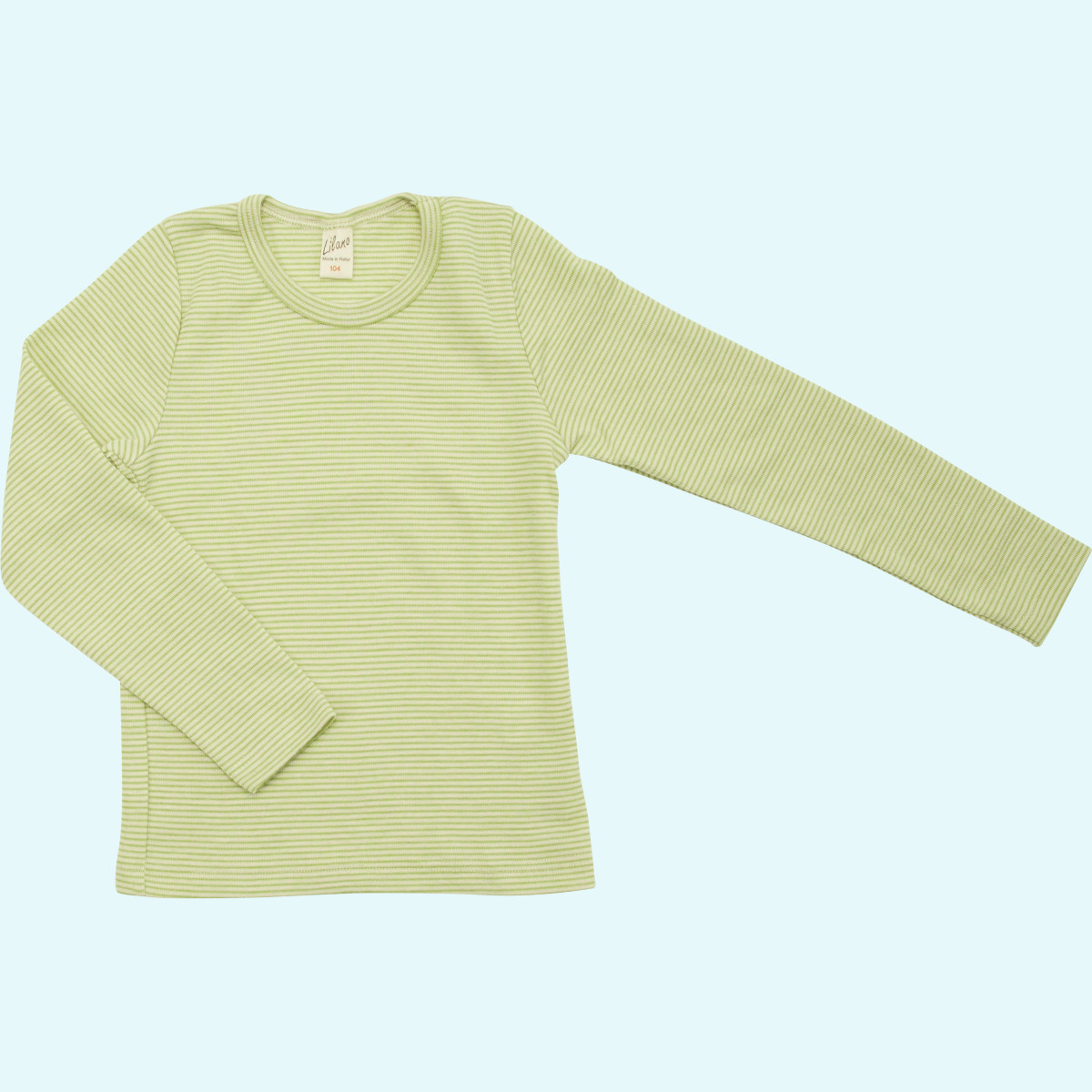 Kinder Shirt - Pulli Wolle Seide Langarm farbig geringelt GOTS