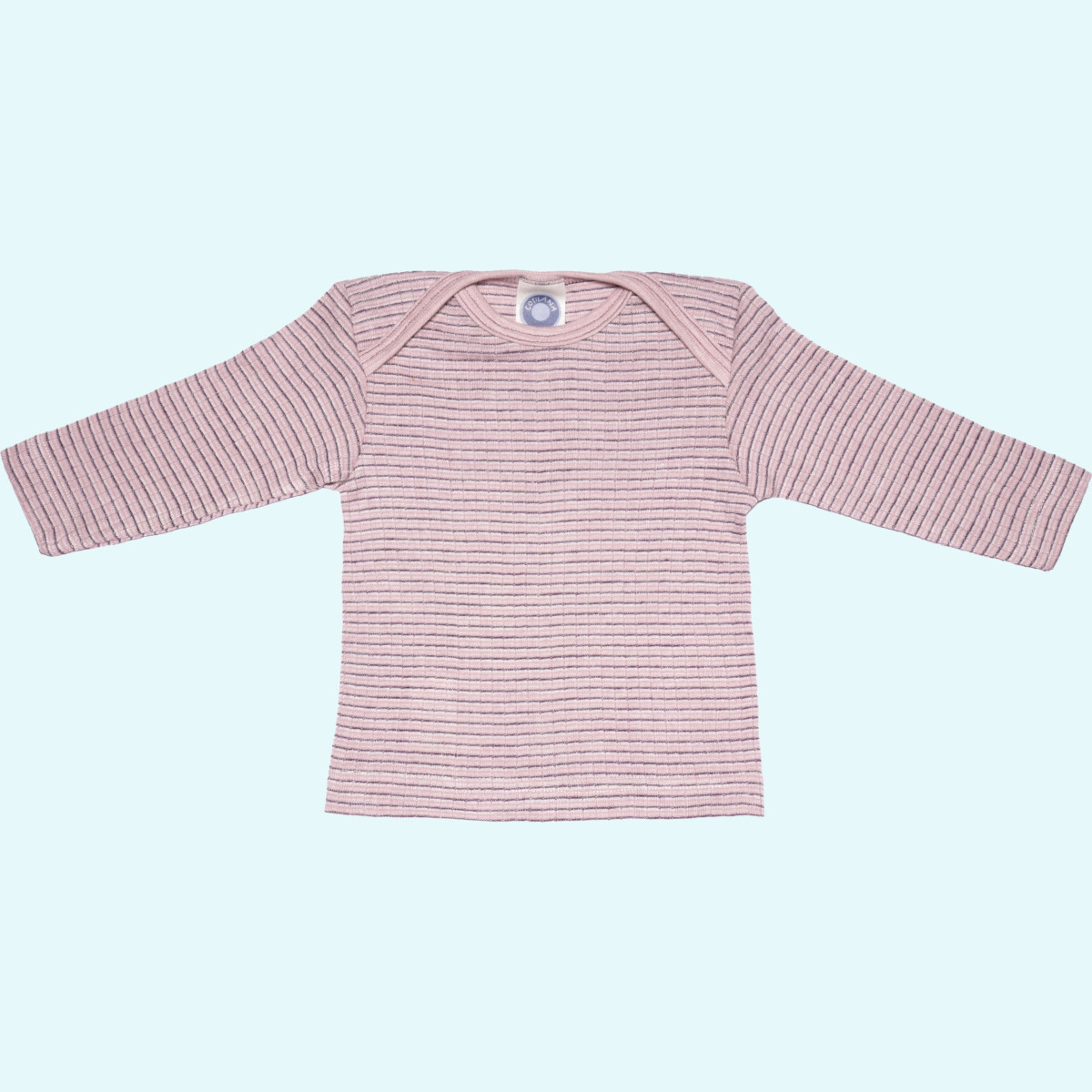 Baby Schlupfhemd langarm aus Wolle-Seide-Baumwolle - Cosilana Langarm Schlupfhemd für Babys aus Wolle-Seide-Baumwolle von Cosilana - geringelt