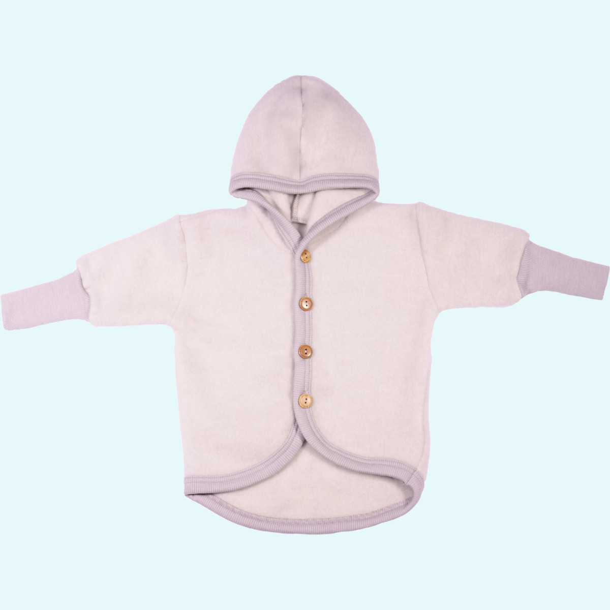 Beliebte Cosilana Wollfleece Jacke für Babys hellgrau Wollfleece Baby Jacke/Jäckchen mitwachsend mit Kapuze von Cosilana aus BIO merino Schurwolle & Baumwolle - ideal im Winter & für empfindliche Haut GOTS