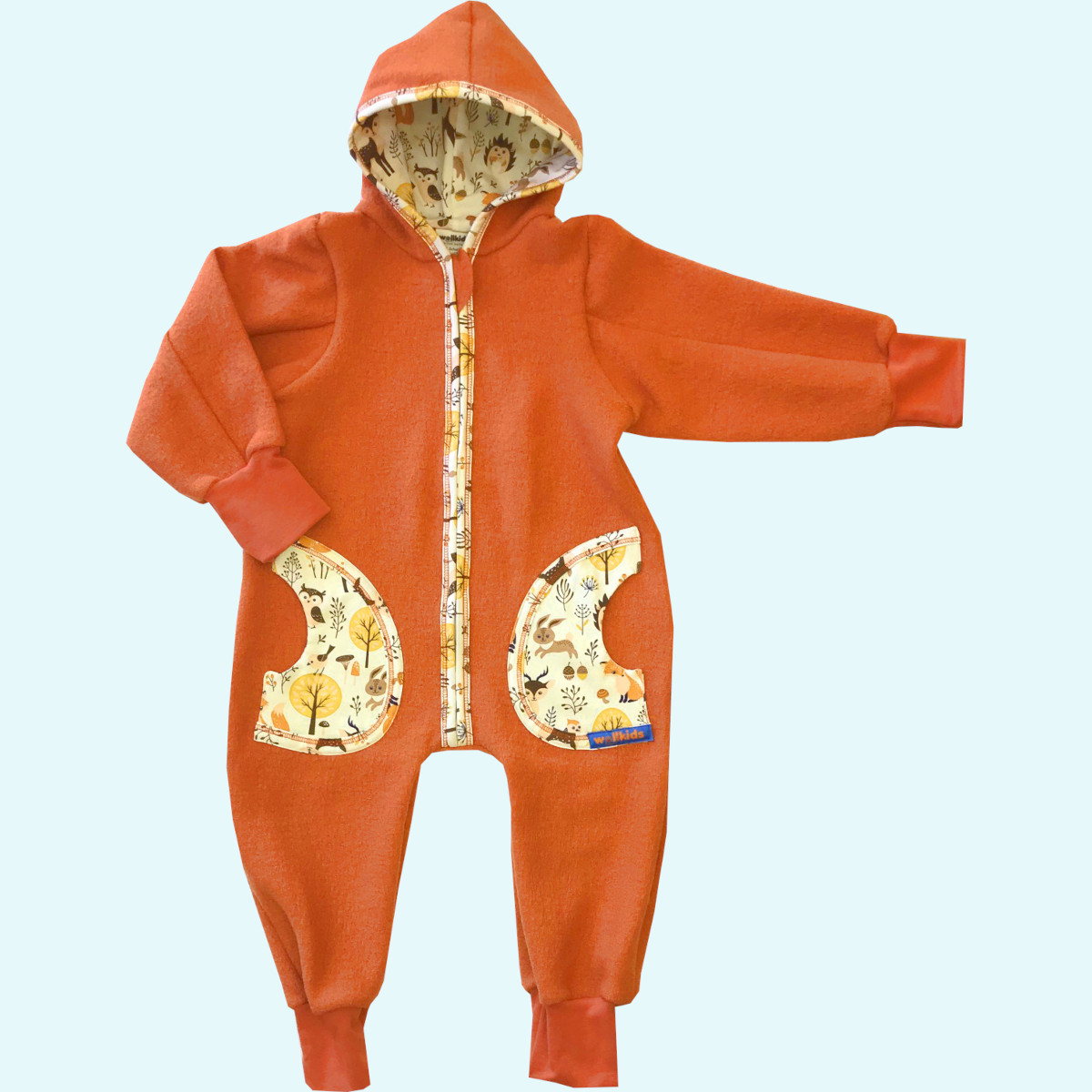 Wollkids Baby & Kinder Winter Walkoverall gefüttert, mitwachsend & mit Reißverschluss