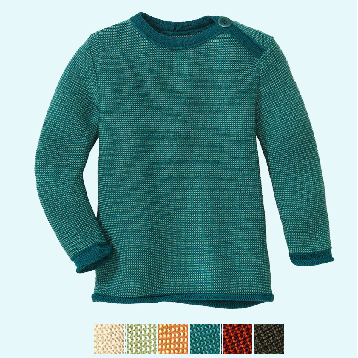 SALE: Kuschelweicher, warmer Baby Melange-Pullover Strickpullover Wollpullover aus kbT merino Schurwolle