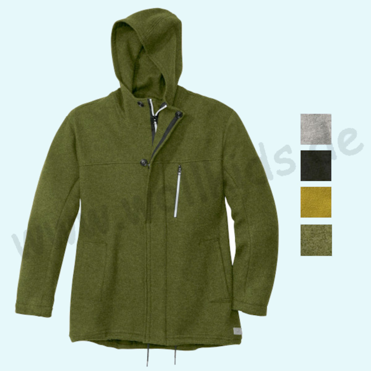 SALE - warmer disana Winter Walk-Mantel für Herren Merinowolle SALE - disana Winter Wollwalk-Mantel für Herren mit Reißverschluss aus BIO merino Schurwolle - Walk-Parker - GOTS