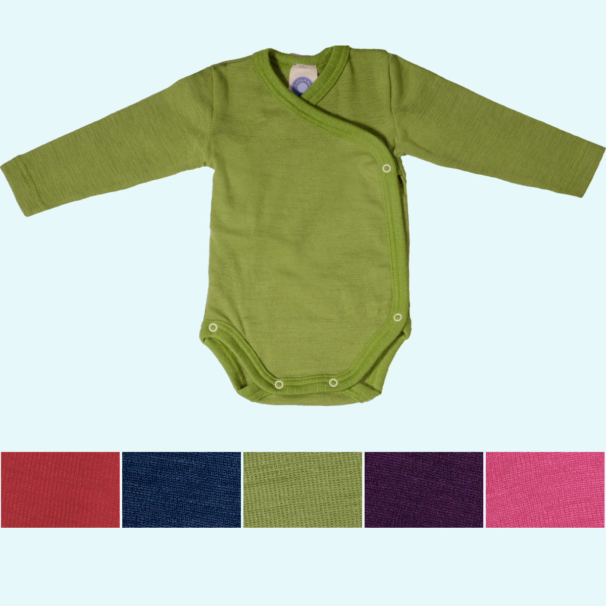 Baby Wickelbody Wolle Seide langarm GOTS - kuschelweich