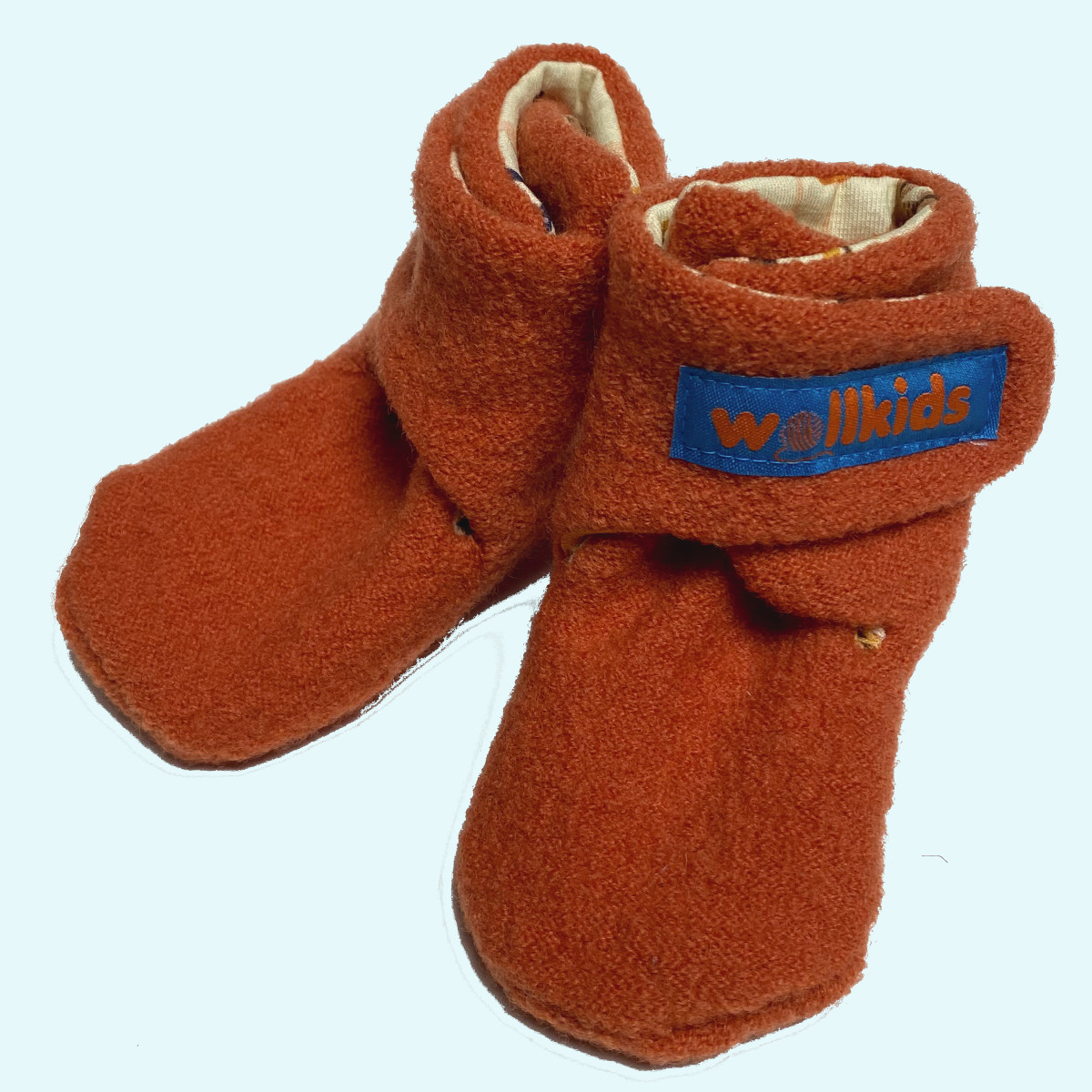 Warme Wollkids Babystiefel Klettstiefel aus 100% Wollwalk mit Baumwollfutter für Babys