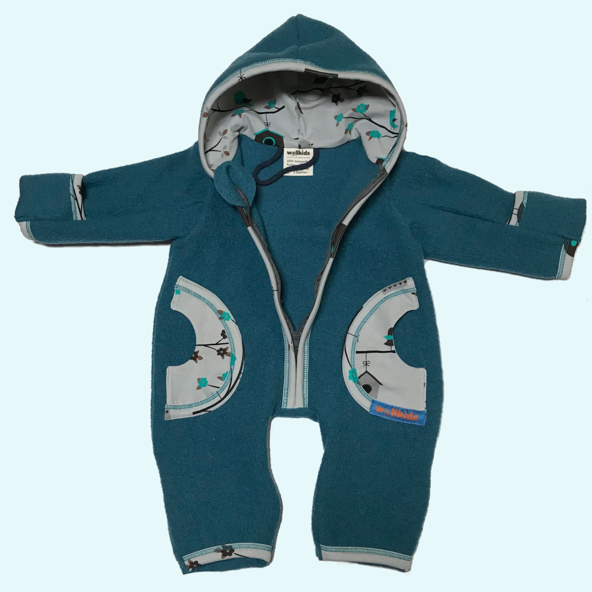 Wollkids Baby & Kinder Winter Walkoverall gefüttert, mitwachsend & mit Reißverschluss