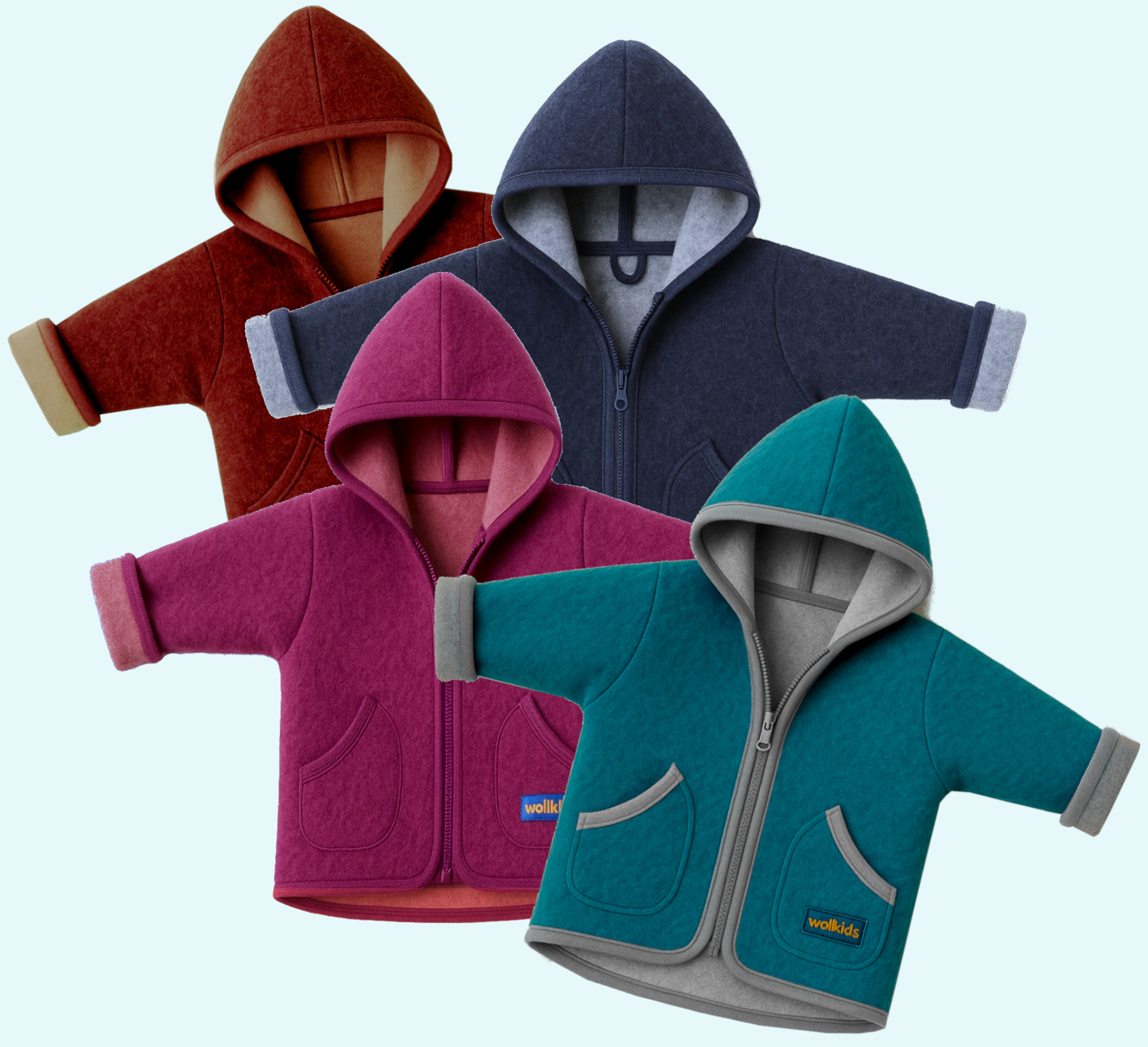 Kuschelige disana Baby Kinder Walk-Zipper-Jacke Merinowolle