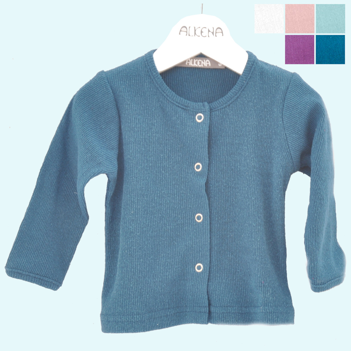 Zuckersüßer Baby Cardigan aus reiner Bourette Seide - Sommer Jäckchen